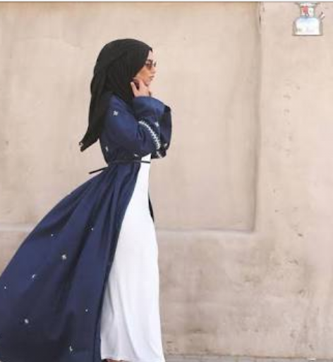 lacivert abaya modelleri